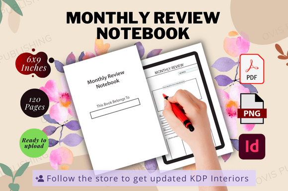 Download Monthly Review Notebook - Editable File - Notebook Collection
