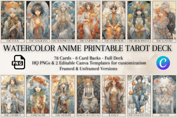 Download Anime Printable Tarot Deck | 78 Cards - Premium Resources