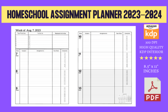 Download Homeschool Assignment Planner 2023-2024 - School Collection