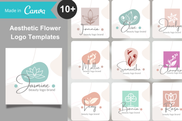 Download Aesthetic Flower Logo - Canva Templates - Log Collection