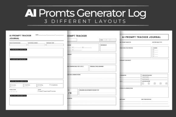 Download AI Prompt Tracker Log Book Interior PDF - Log Collection