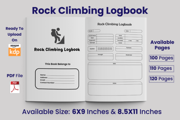 Download Rock Climbing Logbook KDP Interior - Log Collection