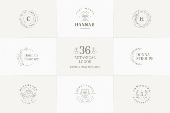 Download 36 Botanical Logo Templates | Canva - Log Collection