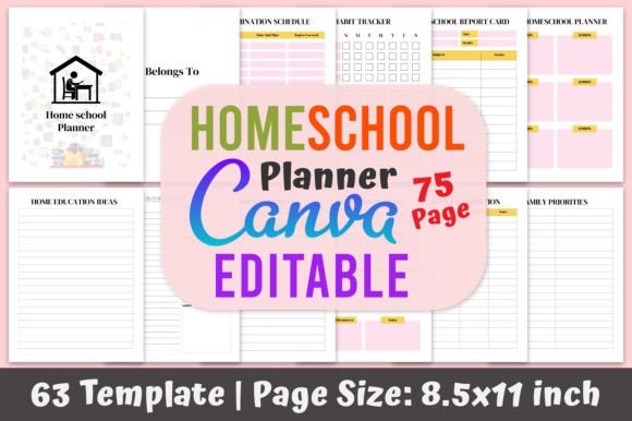 Download Home School Planner Printable Canva - School Collection