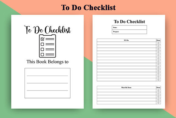 Download To Do Checklist Notebook KDP Interior - Notebook Collection