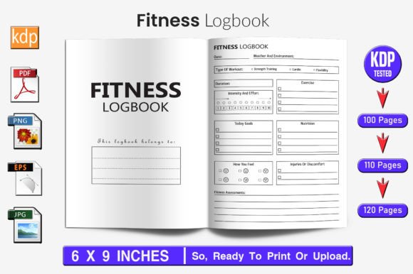 Download Fitness Log Book | KDP Interior - Log Collection