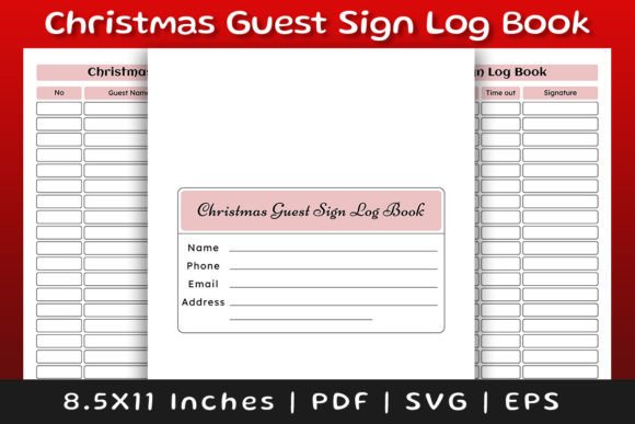 Download Christmas Guest Sign Log Book Interior - Log Collection