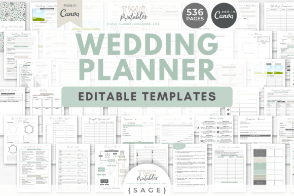 Download Wedding Planner Canva Templates | SAGE - Wedding planner Collection