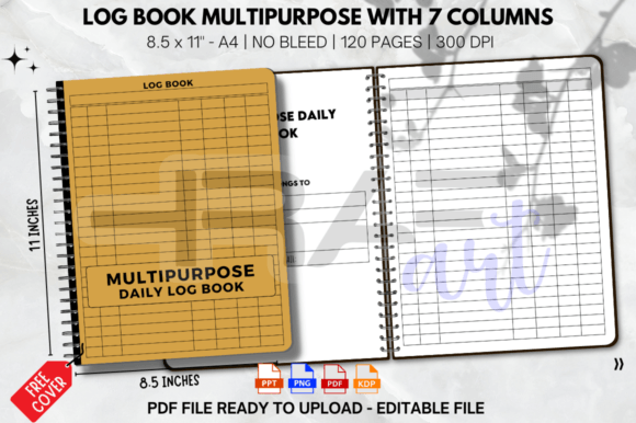 Download Log Book Multipurpose with 7 Columns KDP - Log Collection